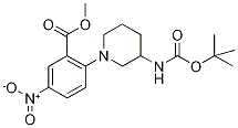 3-Amino-1-[2-(methoxycarbonyl)-4-nitrophenyl]piperidine, 3-BOC protected,,结构式