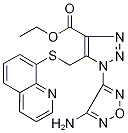 Ethyl 1-(4-amino-1,2,5-oxadiazol-3-yl)-5-[(quinolin-8-ylthio)methyl]-1H-1,2,3-triazole-4-carboxylate 化学構造式