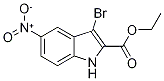 3-Bromo-2-(ethoxycarbonyl)-5-nitro-1H-indole 化学構造式