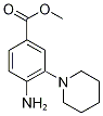 4-(Methoxycarbonyl)-2-(piperidin-1-yl)aniline, 1-[2-Amino-5-(methoxycarbonyl)phenyl]piperidine 结构式
