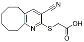 [(3-Cyano-5,6,7,8,9,10-hexahydrocycloocta[b]pyridin-2-yl)thio]acetic acid 化学構造式