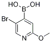 5-Bromo-2-methoxypyridine-4-boronic acid 98%,,结构式