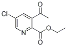 Ethyl 3-acetyl-5-chloropicolinate, 3-Acetyl-5-chloro-2-(ethoxycarbonyl)pyridine 化学構造式