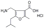 4-(Aminomethyl)-5-isobutyl-2-methyl-3-furoic acid hydrochloride Struktur