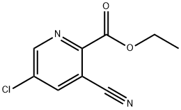 5-Chloro-3-cyano-2-(ethoxycarbonyl)pyridine, Ethyl 5-chloro-3-cyanopicolinate 化学構造式