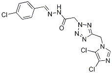 N'1-(4-chlorobenzylidene)-2-{5-[(4,5-dichloro-1H-imidazol-1-yl)methyl]-2H-1,2,3,4-tetraazol-2-yl}ethanohydrazide 化学構造式