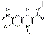 Ethyl 7-chloro-1,4-dihydro-1-ethyl-6-nitro-4-oxoquinoline-3-carboxylate Struktur