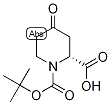 (2R)-1-(tert-Butoxycarbonyl)-4-oxopiperidine-2-carboxylic acid 化学構造式