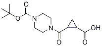 4-[(2-Carboxycyclopropyl)carbonyl]piperazine, N1-BOC protected,,结构式