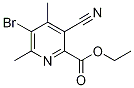 5-Bromo-4,6-dimethyl-2-(ethoxycarbonyl)nicotinonitrile 化学構造式