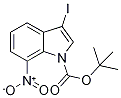 3-Iodo-7-nitro-1H-indole-1-carboxylic acid tert-butyl ester,,结构式