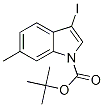 3-Iodo-6-methyl-1H-indole-1-carboxylic acid tert-butyl ester,,结构式