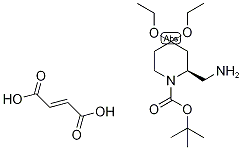 tert-Butyl (2S)-2-(aminomethyl)-4,4-diethoxypiperidine-1-carboxylate (2E)-but-2-enedioate Struktur