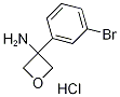 3-(3-Bromophenyl)oxetan-3-amine hydrochloride, 3-(3-Aminooxetan-3-yl)bromobenzene hydrochloride 化学構造式