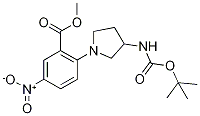 3-Amino-1-[2-(methoxycarbonyl)-4-nitrophenyl]pyrrolidine, 3-BOC protected 结构式