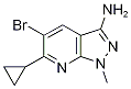 5-Bromo-6-cyclopropyl-1-methyl-1H-pyrazolo[3,4-b]pyridin-3-amine, (3-Amino-5-bromo-1-methyl-1H-pyrazolo[3,4-b]pyridin-6-yl)cyclopropane 化学構造式