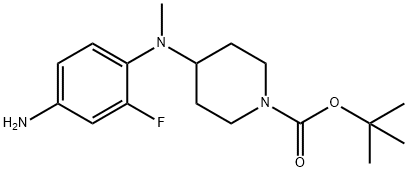 tert-Butyl 4-[(4-amino-2-fluorophenyl)(methyl)amino]piperidine-1-carboxylate Struktur