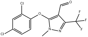 5-(2,4-Dichlorophenoxy)-1-methyl-3-(trifluoromethyl)-1H-pyrazole-4-carboxaldehyde 97% 结构式