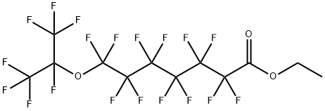 Ethyl 2,2,3,3,4,4,5,5,6,6,7,7-dodecafluoro-7-[(1,1,1,2,3,3,3-heptafluoropropan-2-yl)oxy]heptanoate Struktur