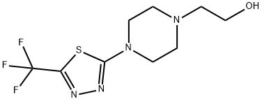 2-{4-[5-(Trifluoromethyl)-1,3,4-thiadiazol-2-yl]piperazin-1-yl}ethanol 结构式