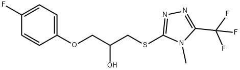1-(4-氟苯氧基)-3-((4-甲基-5-(三氟甲基)-4H-1,2,4-三唑-3-基)硫代)丙烷-2-醇,1440535-63-6,结构式