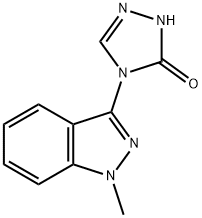 4-(1-メチル-1H-インダゾール-3-イル)-2,4-ジヒドロ-3H-1,2,4-トリアゾール-3-オン 化学構造式