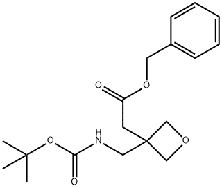 2-[3-({[(叔丁氧基)羰基]氨基}甲基)氧杂环丁烷-3-基]乙酸苄酯,1404193-76-5,结构式