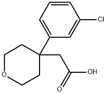 2-[4-(3-クロロフェニル)-テトラヒドロ-2H-ピラン-4-イル]酢酸 化学構造式