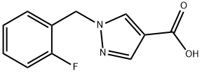 1-(2-フルオロベンジル)-1H-ピラゾール-4-カルボン酸 化学構造式