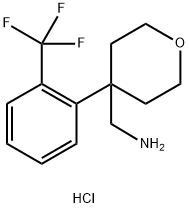 {4-[2-(Trifluoromethyl)phenyl]oxan-4-yl}methanamine hydrochloride Structure