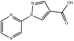 1-(ピラジン-2-イル)-1H-ピラゾール-4-カルボン酸 化学構造式