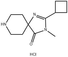 2-Cyclobutyl-3-methyl-1,3,8-triazaspiro[4.5]dec-1-en-4-one hydrochloride Structure