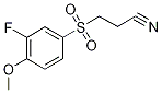 3-[3-Fluoro-4-methoxyphenyl)sulphonyl]propanenitrile,,结构式