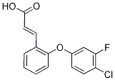 (E)-3-[2-(4-Chloro-3-fluorophenoxy)phenyl]acrylic acid, (2E)-3-[2-(4-Chloro-3-fluorophenoxy)phenyl]prop-2-enoic acid Structure