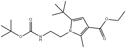 tert-Butyl 2-(2-tert-butyl-4-ethoxycarbonyl-5-methyl-1H-pyrrol-1-yl)ethylcarbamate Structure