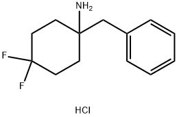 1-Benzyl-4,4-difluorocyclohexan-1-aminehydrochloride Structure
