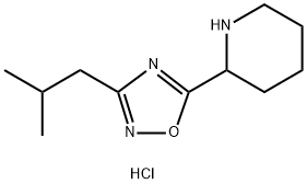2-[3-(2-Methylpropyl)-1,2,4-oxadiazol-5-yl]piperidine hydrochloride Structure