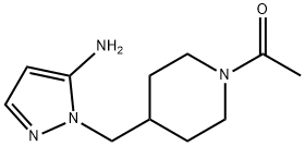 1-〔4-[(5-アミノ-1H-ピラゾール-1-イル)メチル]ピペリジン-1-イル〕エタン-1-オン 化学構造式