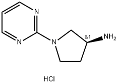 (3S)-1-(ピリミジン-2-イル)ピロリジン-3-アミン塩酸塩 化学構造式