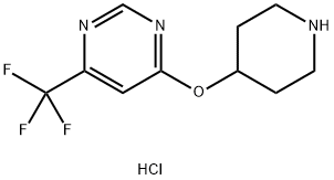 4-(Piperidin-4-yloxy)-6-(trifluoromethyl)pyrimidine hydrochloride Struktur