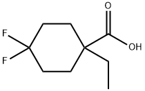 1-Ethyl-4,4-difluorocyclohexane-1-carboxxylic acid Struktur