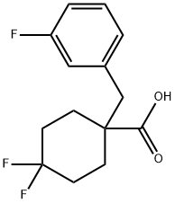 4,4-Difluoro-1-[(3-fluorophenyl)methyl]cyclohexane-1-carboxylic acid Struktur