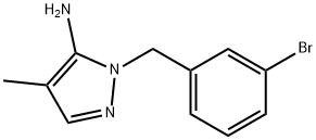 1-(3-ブロモベンジル)-4-メチル-1H-ピラゾール-5-アミン 化学構造式