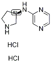 (R)-N-(ピロリジン-3-イル)ピラジン-2-アミン二塩酸塩 化学構造式