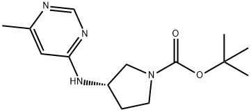 tert-Butyl (3S)-3-[(6-methylpyrimidin-4-yl)amino]pyrrolidine-1-carboxylate Struktur