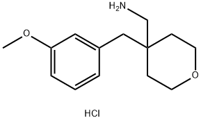 {4-[(3-Methoxyphenyl)methyl]oxan-4-yl}methanamine hydrochloride Structure