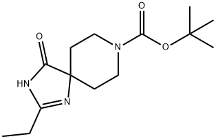 tert-Butyl 2-ethyl-4-oxo-1,3,8-triazaspiro[4.5]dec-1-ene-8-carboxylate Structure