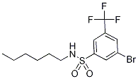 3-Bromo-N-hexyl-5-(trifluoromethyl)benzenesulphonamide,,结构式