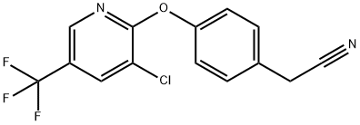 4-[3-Chloro-5-(trifluoromethyl)pyridin-2-yloxy]phenylacetonitrile 97% 化学構造式