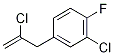2-Chloro-3-(3-chloro-4-fluorophenyl)prop-1-ene 化学構造式